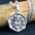 Heart Of Thorns Jesus Cross Irregular Shape Sterling Silver Pendant
