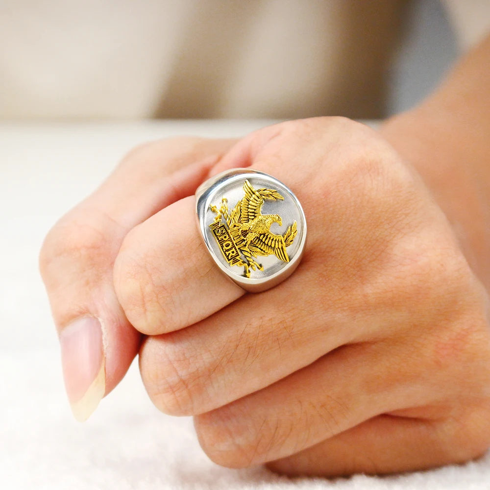 The Roman SPQR Eagle Emblem Senatus Populusque Romanus Sterling Silver Ring